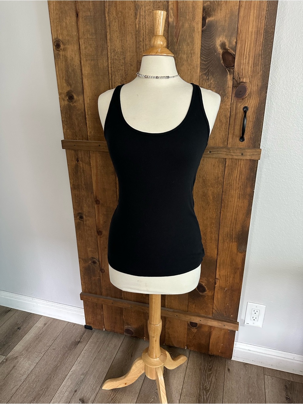 James Perse Black Scoop Neck Tank